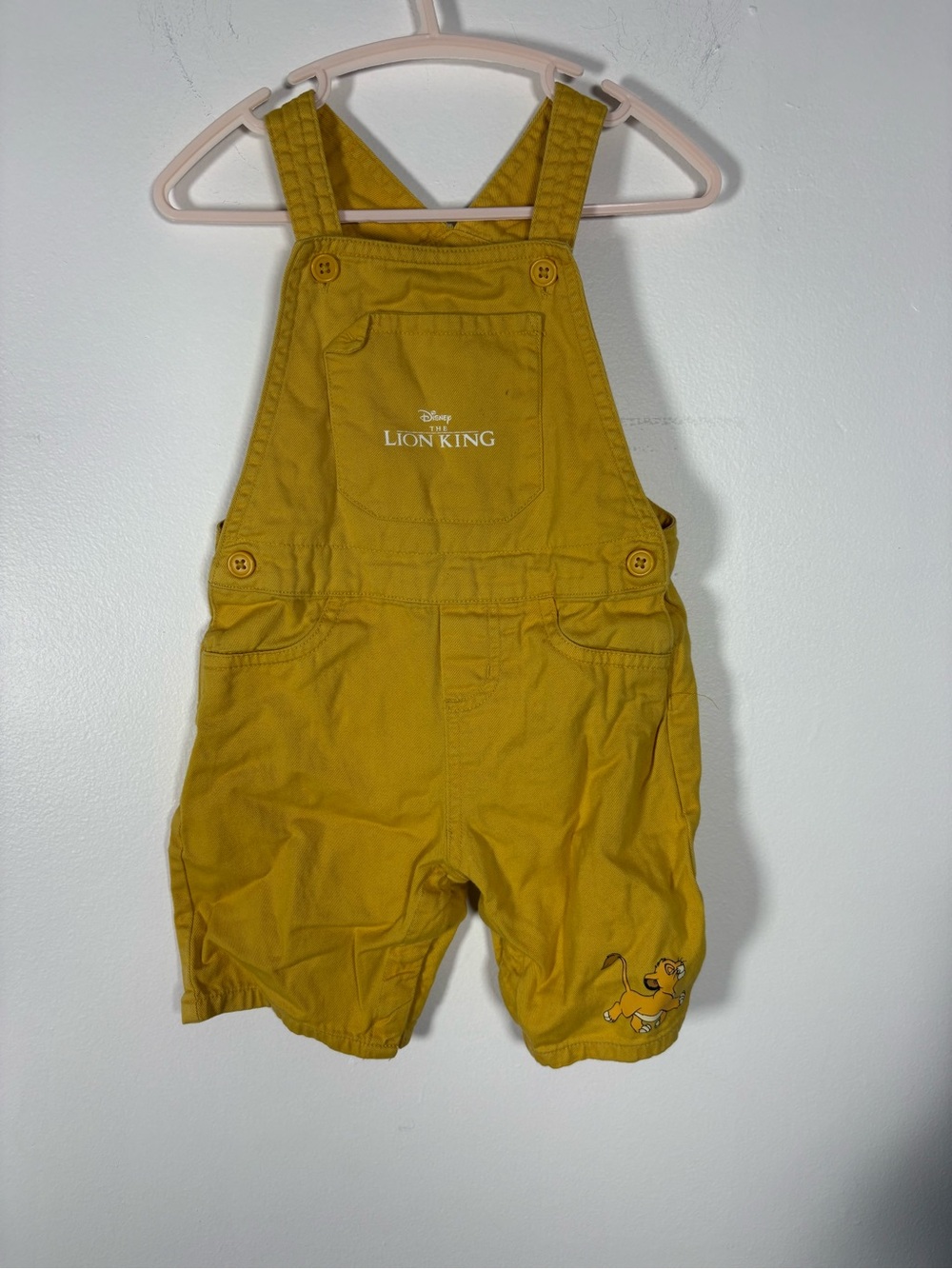 Disney Yellow Lion King Short Overalls